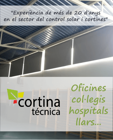 Experiència de més de 20 d'anys en el sector del control solar i cortines per a oficines, col·legis, hospitals i llars